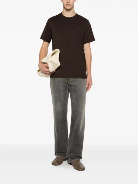 Tricou Sandro din piele maro