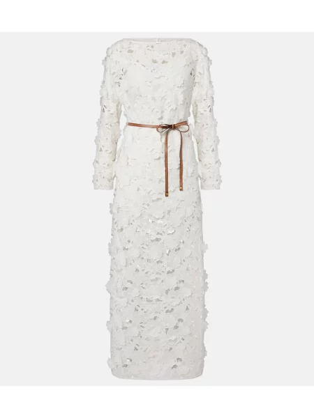 Rochie maxi Zimmermann cu model floral de costum alb