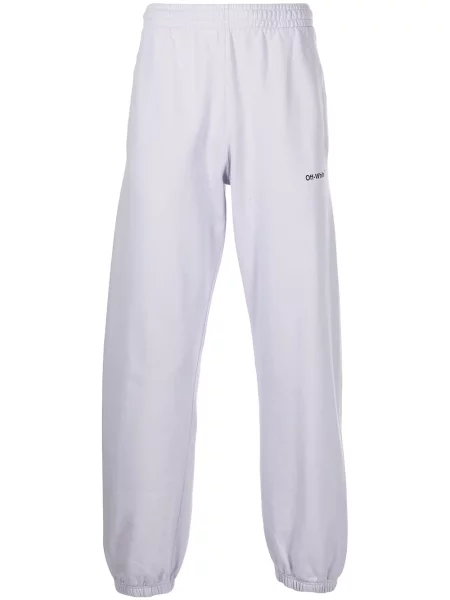 Pantaloni Off-white cu dungi cu imagine alb