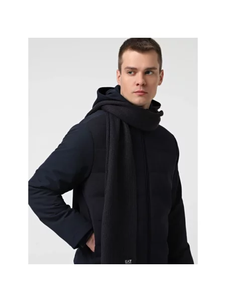 Szal Emporio Armani Ea7 wełniana niebieska