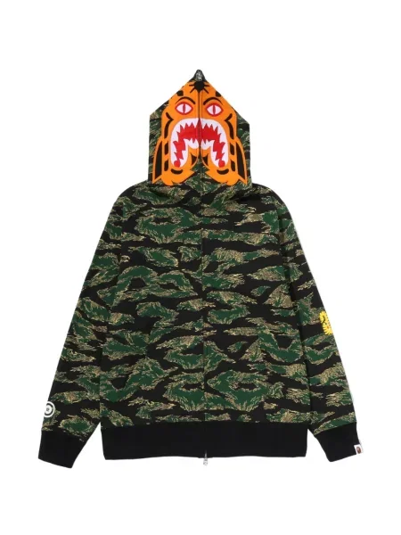 Hanorac cu glugă A Bathing Ape® cu dungi de tigru verde