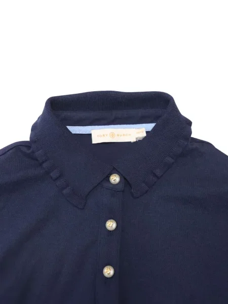 Polo Tory Burch cu volane albastru