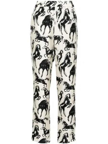 Pantaloni Balmain de mătase cu imagine