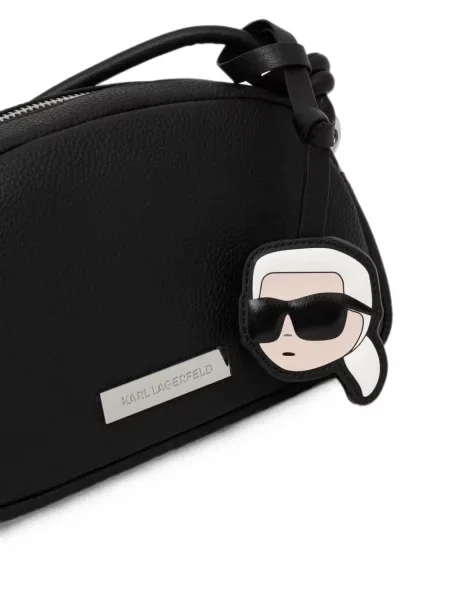 Crossbody kabelka Karl Lagerfeld s autogramem černá