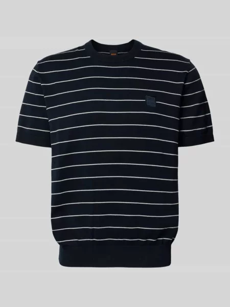 Sweter o kroju regular fit z mieszanki bawełny i kaszmiru model KANACHO' Boss Orange pomarańczowy