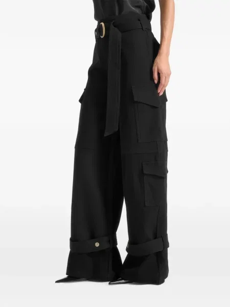 Cu centură pantaloni cargo Manière De Voir cu bretele negru