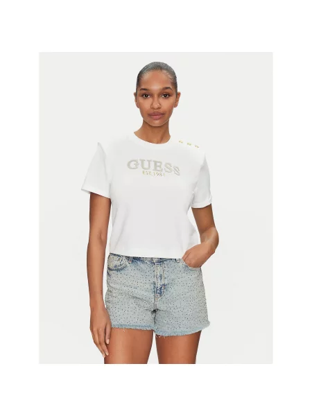 Guess Marškinėliai Regular Fit balta