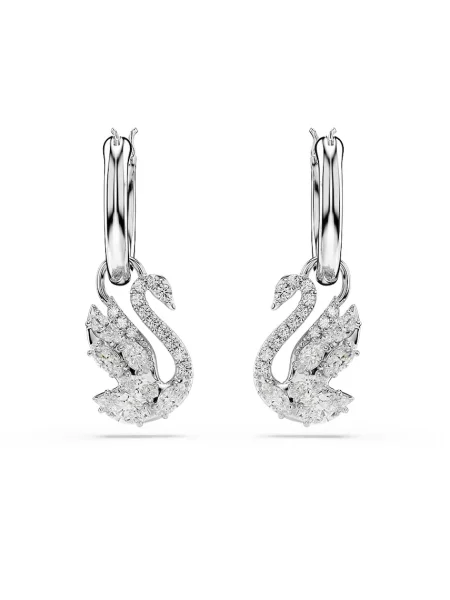 Swarovski náušnice dámske kovové so zirkónom biela