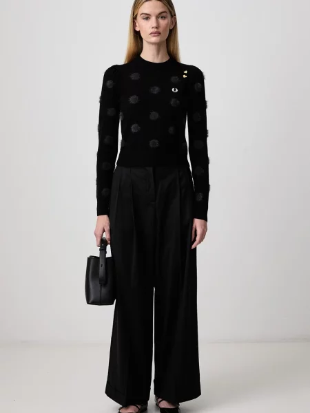 Fred Perry sweter z wełną czarny