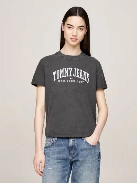 Tommy Jeans Tricou VARSITY gri