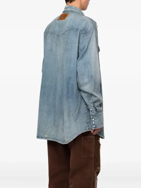 Košulja Kamiya s izlizanim efektom plava