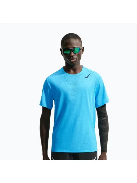 Tricou de alergare pentru bărbați Nike AeroSwift light current blue/black negru