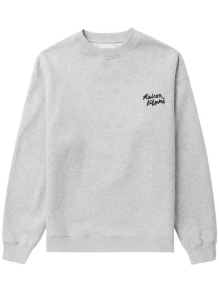 Hanorac Maison Kitsune cu broderie gri