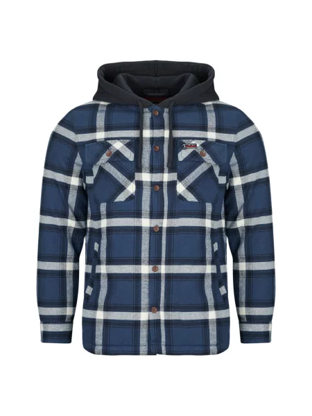 Cămașă Superdry cu glugă albastru