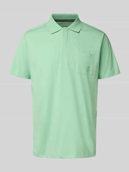 Koszulka polo o kroju regular fit z kieszenią na piersi Lerros