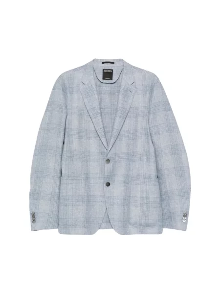 Garnitur Zegna elegancki niebieski