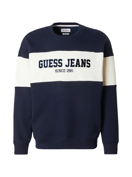 Guess Jeans Tricou Bleumarin Regular Fit alb