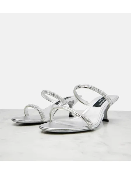Papuci tip mules Dolce&gabbana argintiu