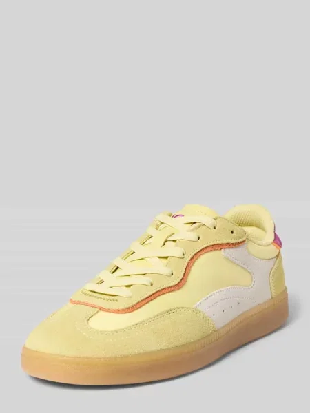 Sneakersy z mieszanki skóry z wyhaftowanym logo model Park' Hoff żółte