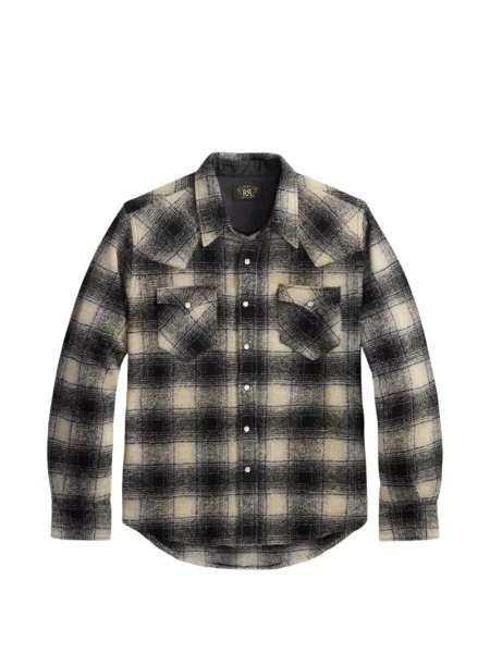 Pocnitură cămașă Ralph Lauren Rrl în carouri negru
