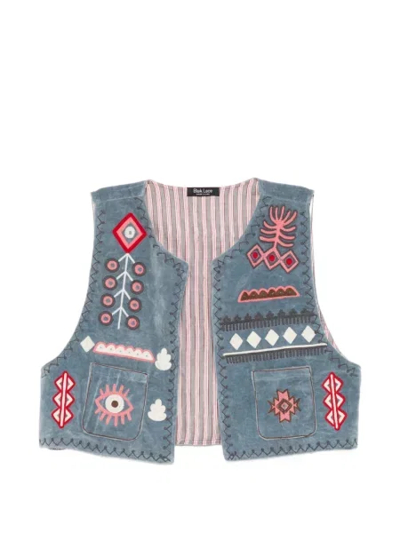 Vestă Blaklace cu broderie fără mâneci albastru