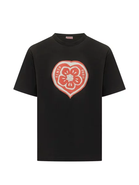 Tricou Kenzo cu motiv cu inimi negru
