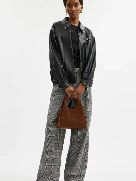 Coach чанта crossbody дамска от велур Suade Lana Shoulder Bag 23 кафяво