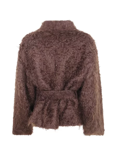 Cu centură geacă Hui Milano de mohair maro