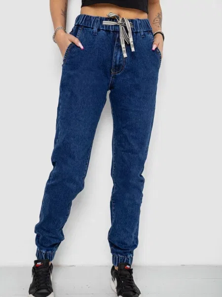 Джинси мом Ager бавовна/поліестер синій