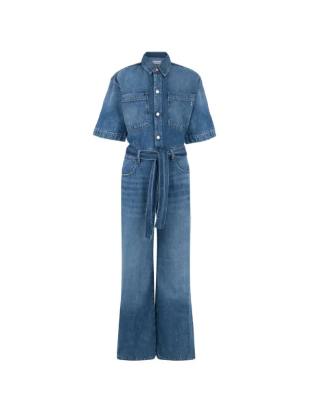 Scurt cu centură salopetă de blugi Icon Denim albastru