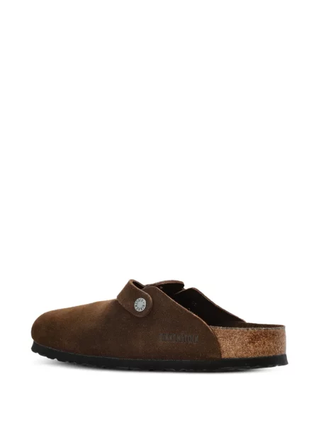 Saboți Birkenstock din piele de căprioară maro