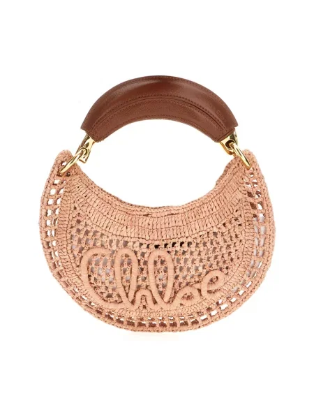 Torebka hobo Chloe skórzana beżowa