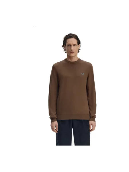 Sweter Fred Perry klasyczny brązowy