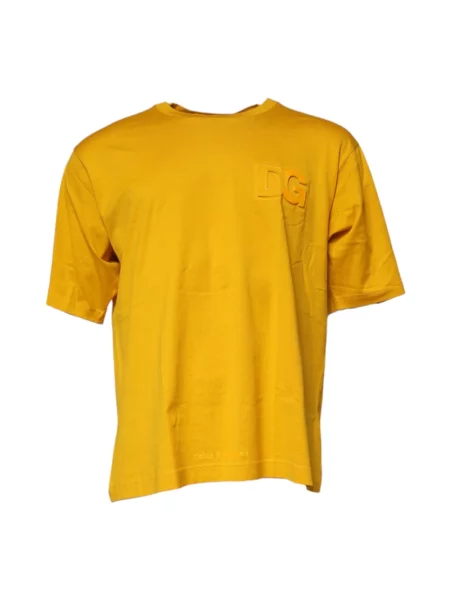 Koszulka Dolce And Gabbana z logo z dżerseju żółta