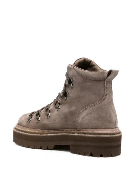 Botine Officine Creative cu șireturi din dantelă maro