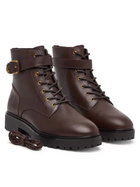 LAUREN RALPH LAUREN Auliniai batai Allyson Logo Bo Bte Tamsiai ruda