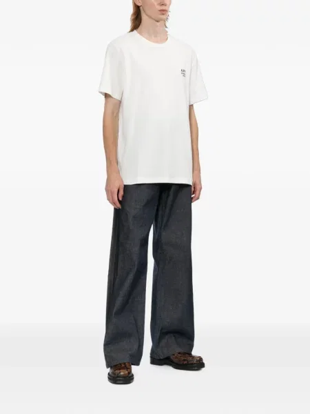 Scurt tricou A.p.c. cu broderie alb