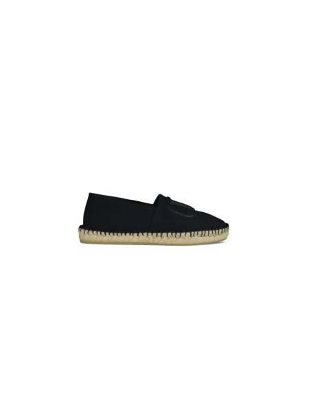 Lniane espadryle Valentino Garavani czarne