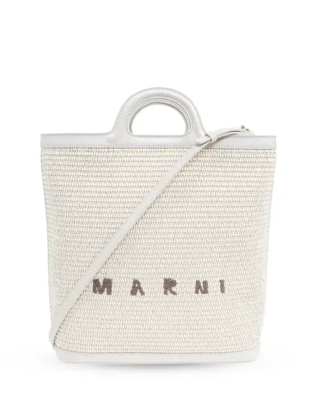 Geantă shopper Marni alb