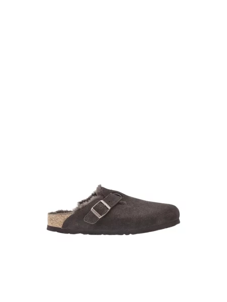 Klapki Birkenstock skórzane brązowe
