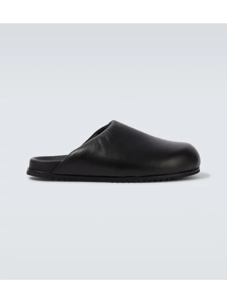 Kožené mules Rick Owens černé