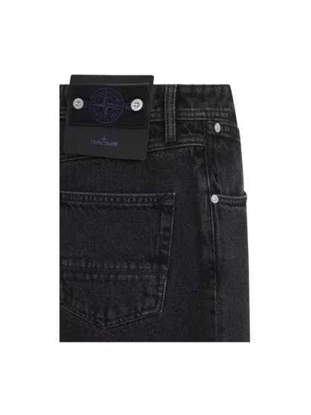 Jeansy Stone Island z kamieniami czarne
