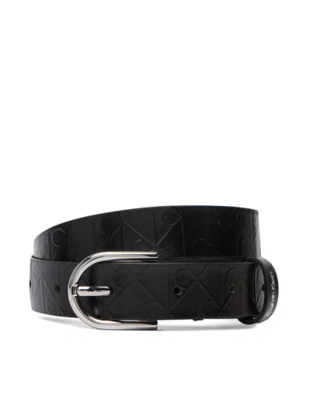 Calvin Klein Curea de Damă Round Buckle Debossed negru