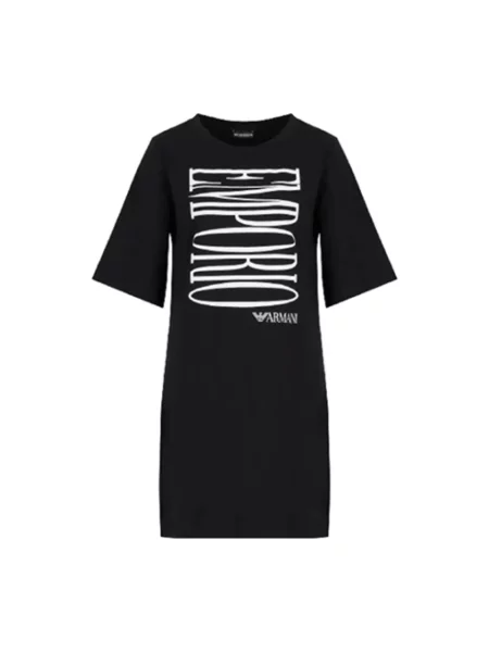 Sukienka koszulowa Emporio Armani z nadrukiem czarna