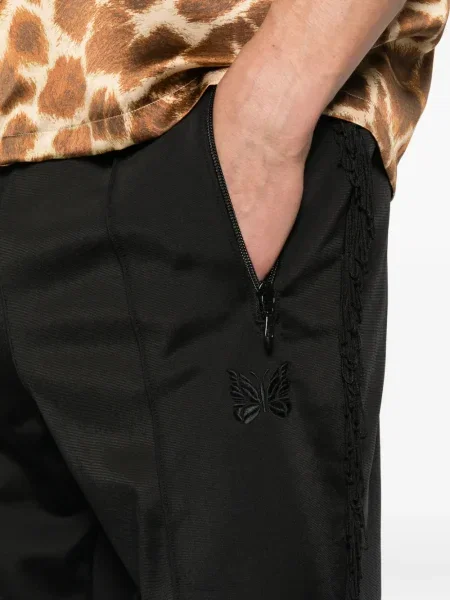 Pantaloni Needles cu franjuri negru