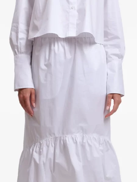 Fustă Armani Exchange cu volane alb