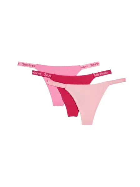 Juicy Couture tangá dámske s bavlnou DEMI FEMME COTTON SCALLOPED THONG červená