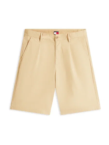 Tommy Jeans Kalhoty se sklady v pase písková