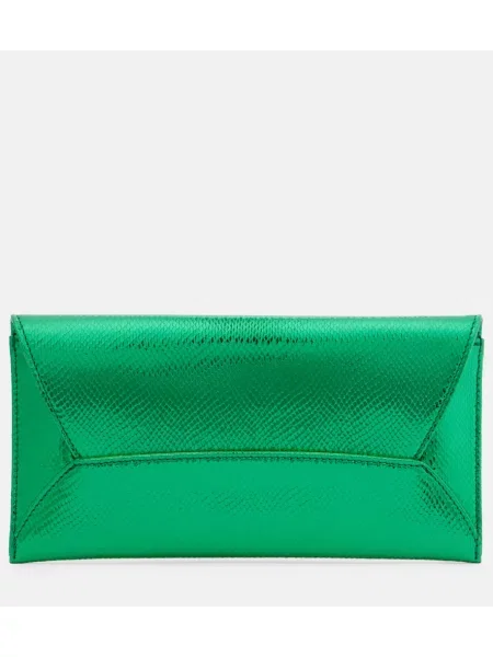 Usnjena pisemska torbica Aquazzura zelena