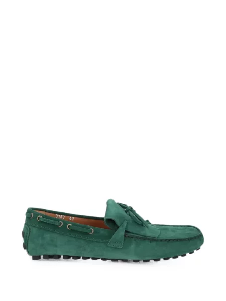 Pantofi loafer Doucal's din piele de căprioară verde